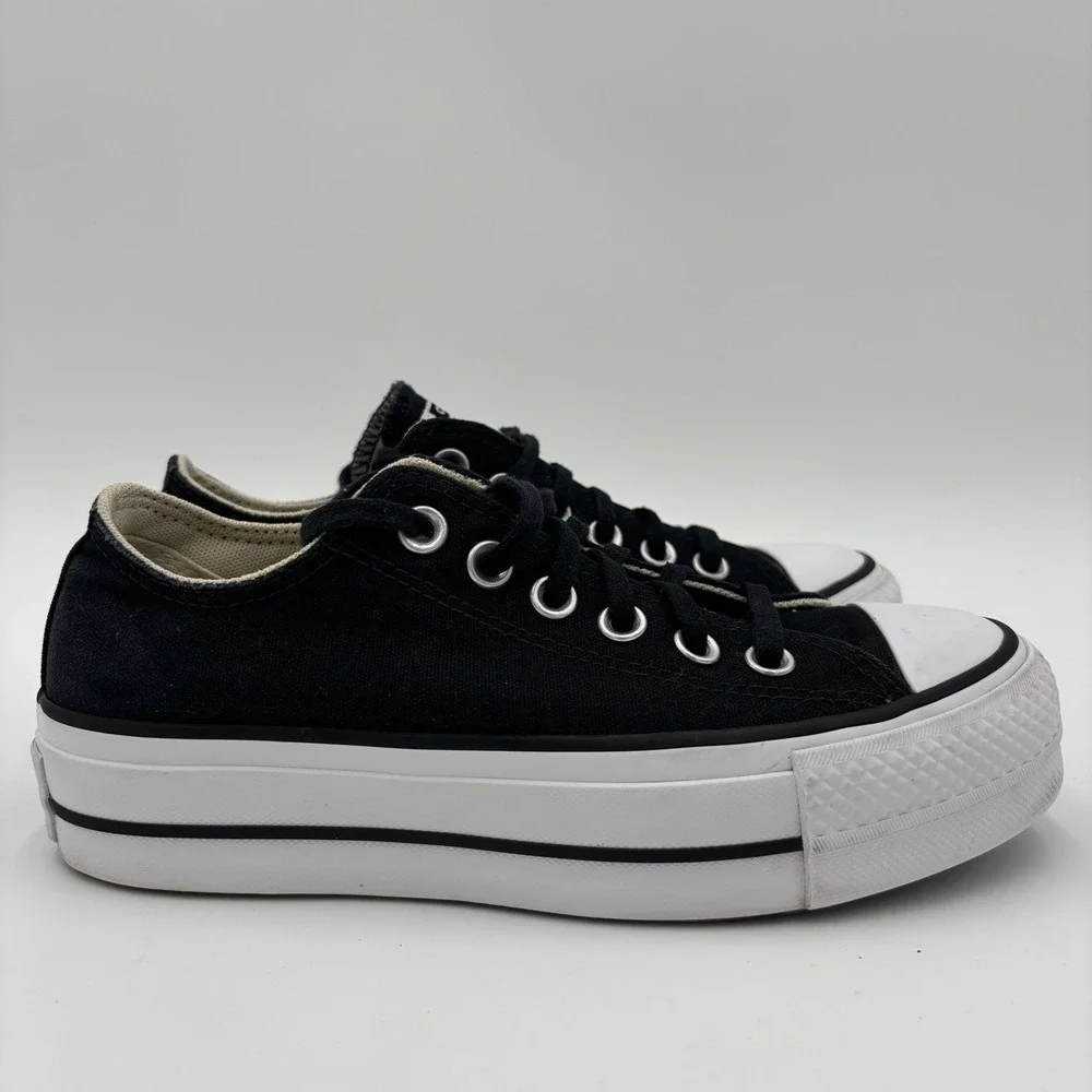 Converse Chuck Taylor All Star Lift OX Platform Black White Chunky Women's 5.5